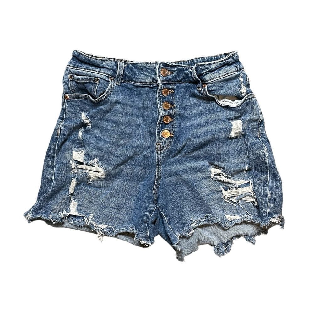 MAURICES Super High Rise Button Fly Shorts Size 12
